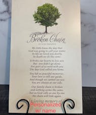 Broken Chain Wood Plaque w/ Personalization